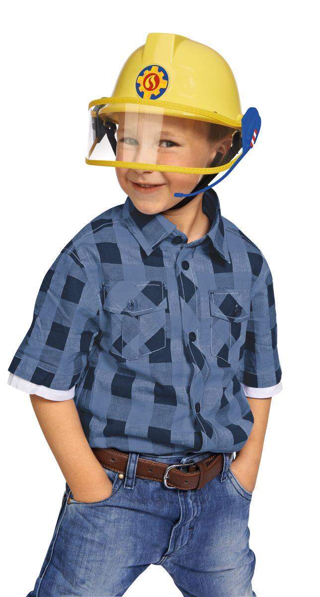 Simba Feuerwehrmann Sam Feuerwehr Helm mit Mikro, Durchmesser 23cm