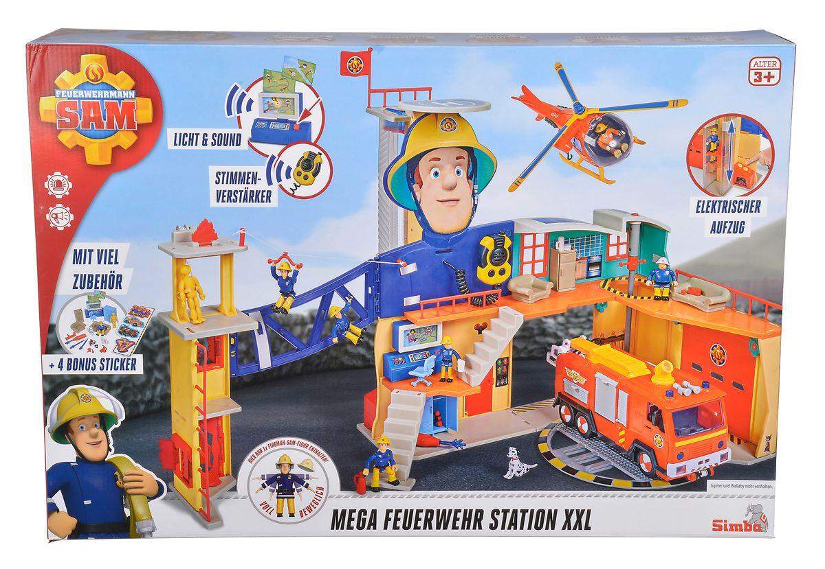 Simba Feuerwehrmann Sam Mega Feuerwehrstation XXL, mit Licht und Sound