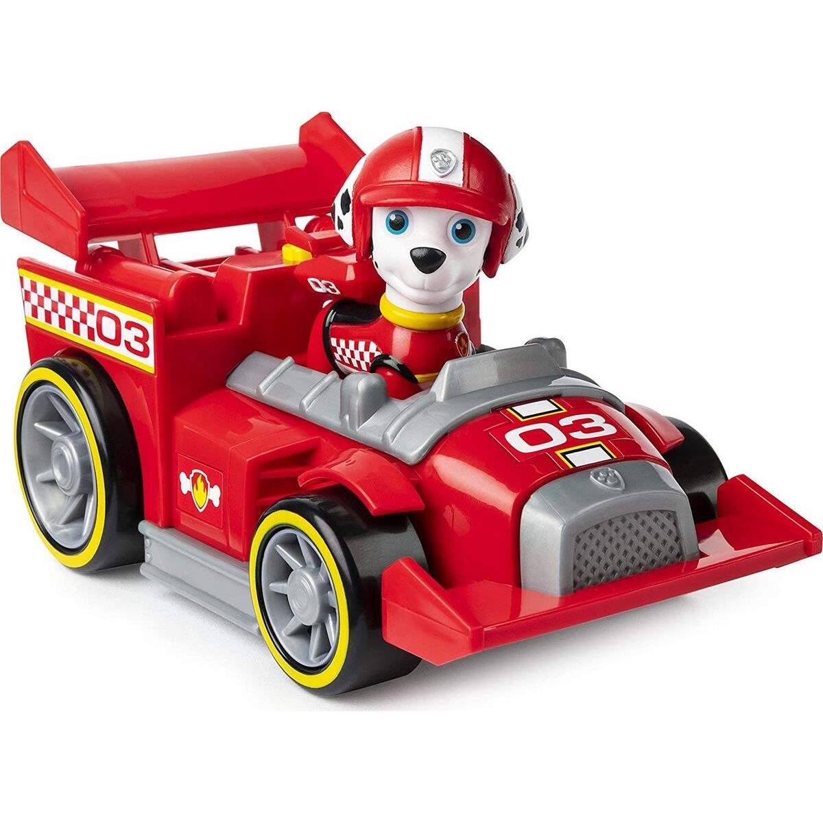 Spin Master PAW Patrol Race & Go Deluxe Basis Fahrzeuge mit Figur, 1 Stück, sortiert