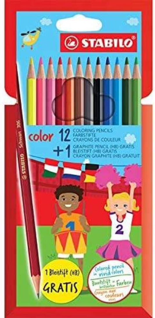 STABILO Buntstifte 12er Promopack Stabilo color + Bleistift HB gratis