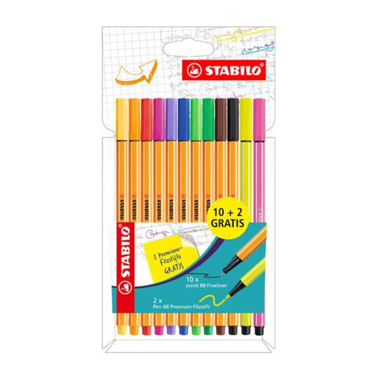 STABILO point 8810er Promotion Etui + 2x Pen 68 gratis