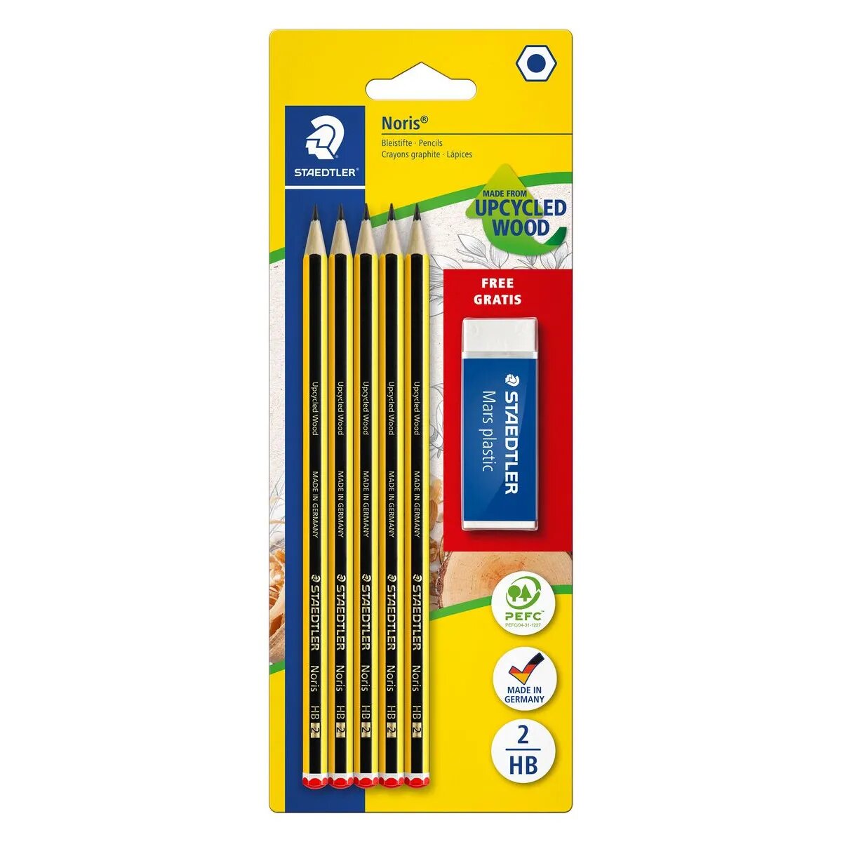 STAEDTLER® Noris® 120 Bleistift, HB, 5 ST HB & 1 Mars® plastic Radierer