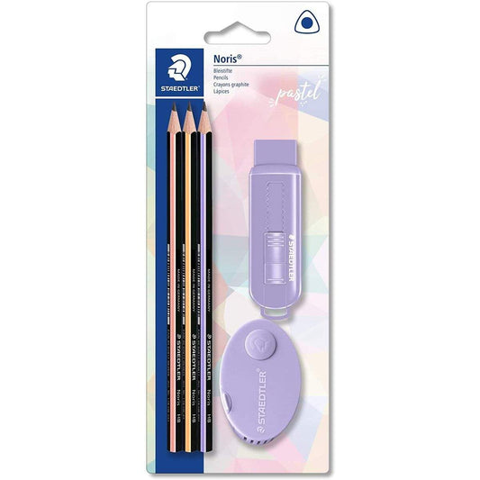 STAEDTLER® Pastell Set 61, mit 3 Bleistiften, 1 Radierer, 1 Spitzer sortiert