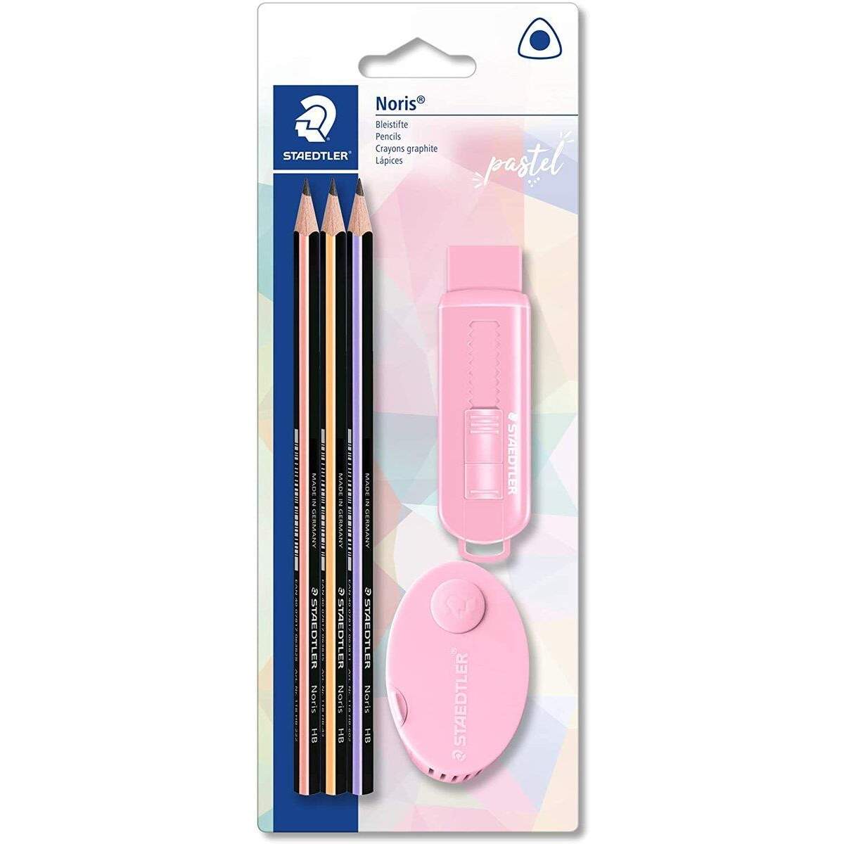 STAEDTLER® Pastell Set 61, mit 3 Bleistiften, 1 Radierer, 1 Spitzer sortiert