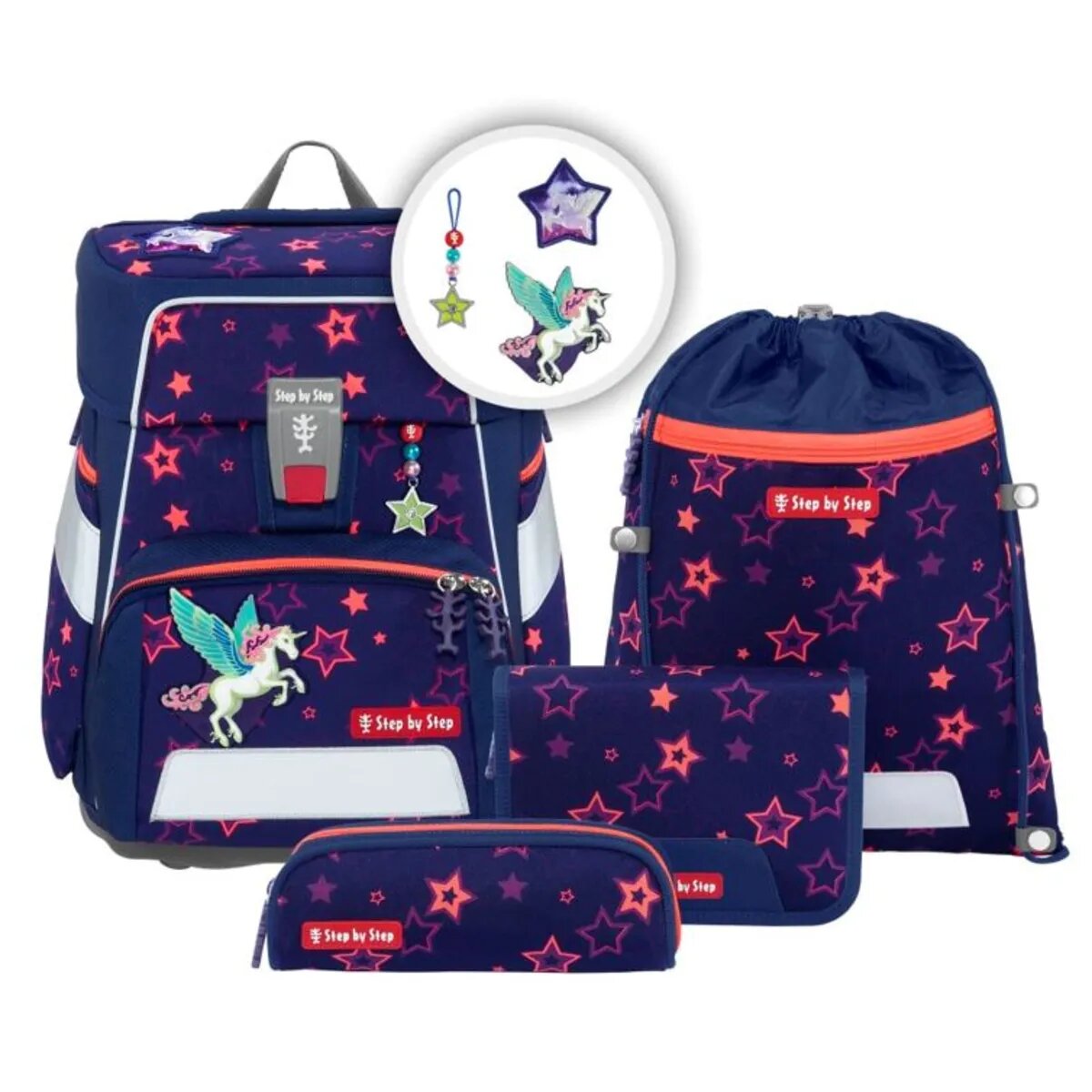 Step by Step SPACE SHINE Schulranzen-Set "Pegasus Night Nuala", 5-teilig