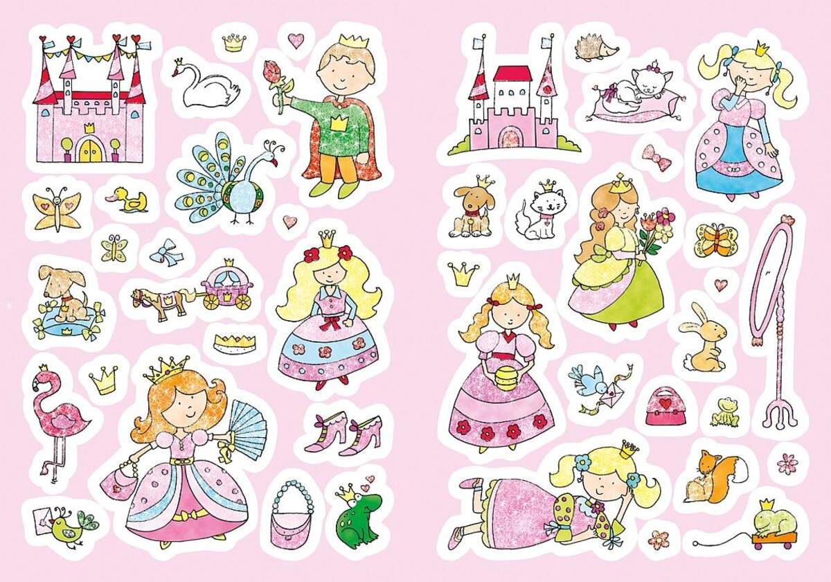 Tessloff Glitzer-Sticker-Malbuch: Mit 45 glitzernden Stickern