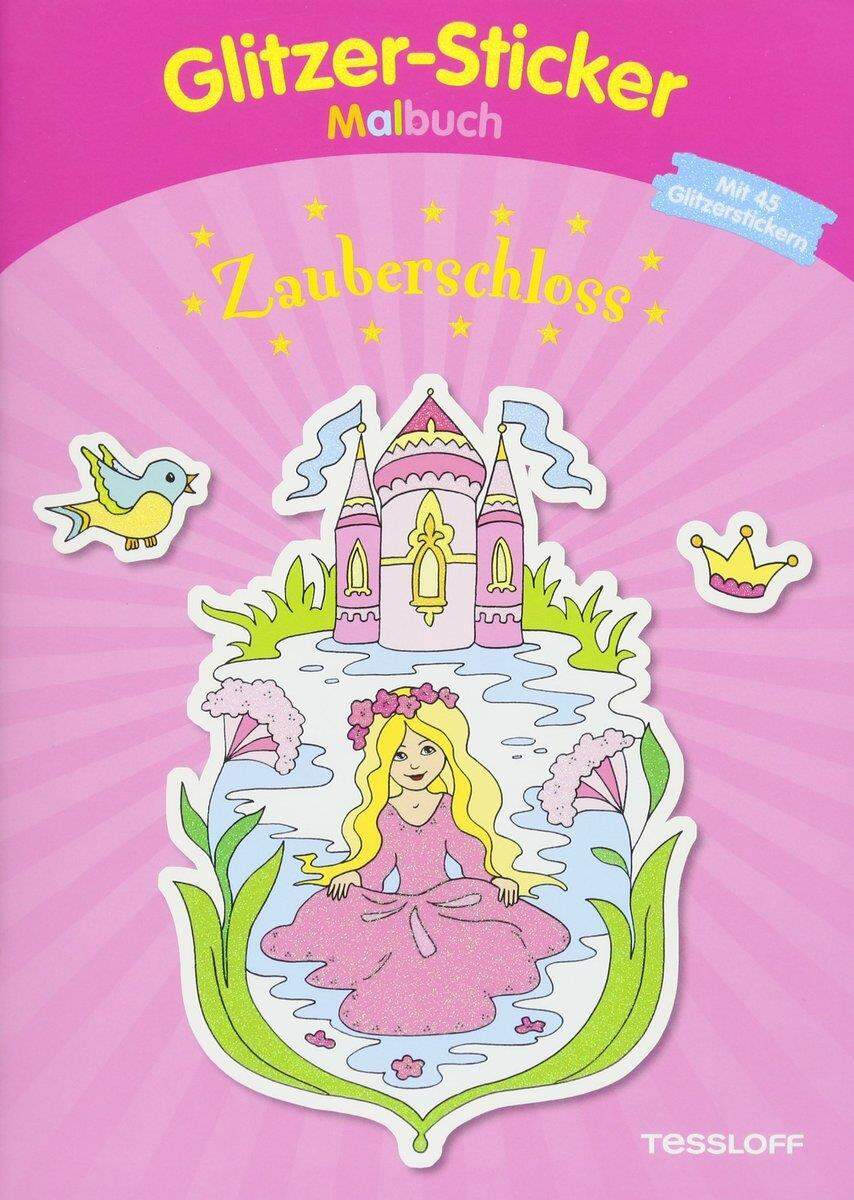 Tessloff Glitzer-Sticker-Malbuch: Zauberschloss - mit 45 Glitzerstickern