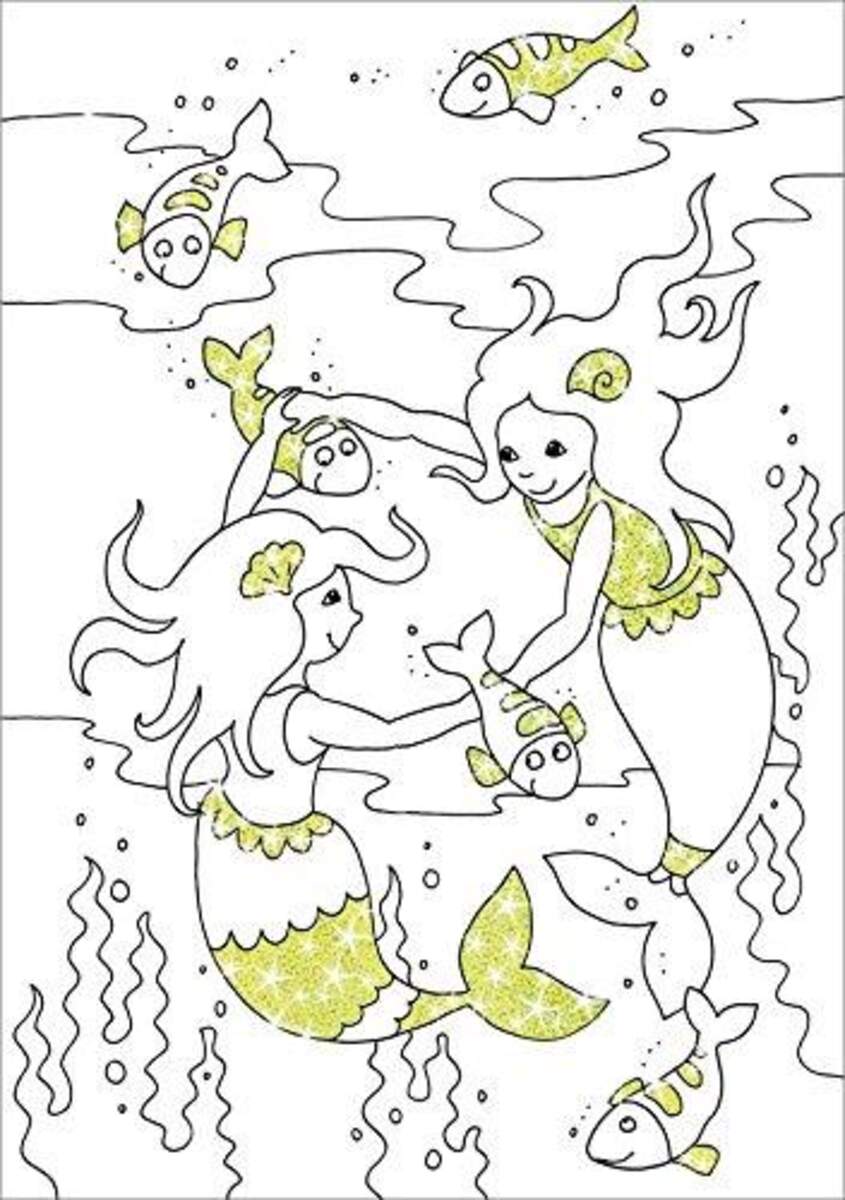 Tessloff Glitzerzauber-Malblock Meerjungfrauen
