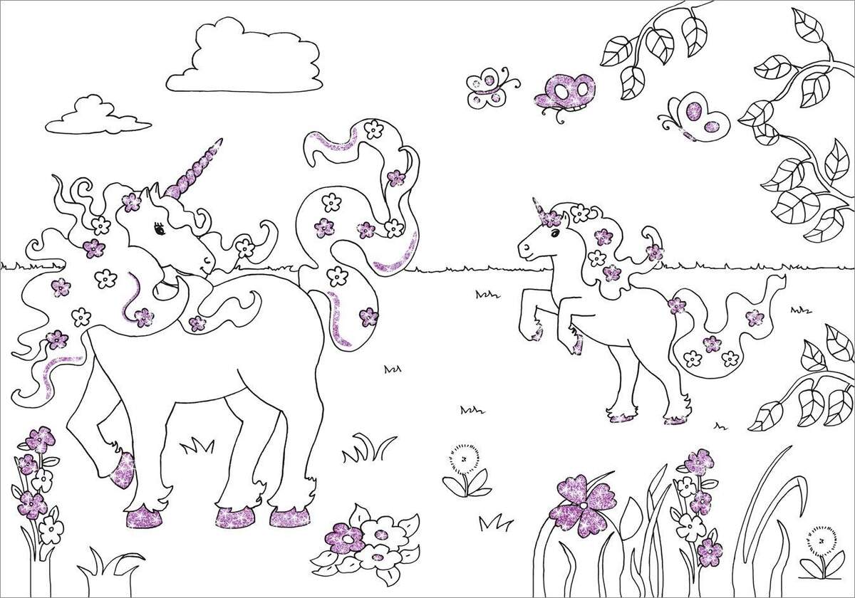 Tessloff Glitzerzauber Malbuch. Einhörner