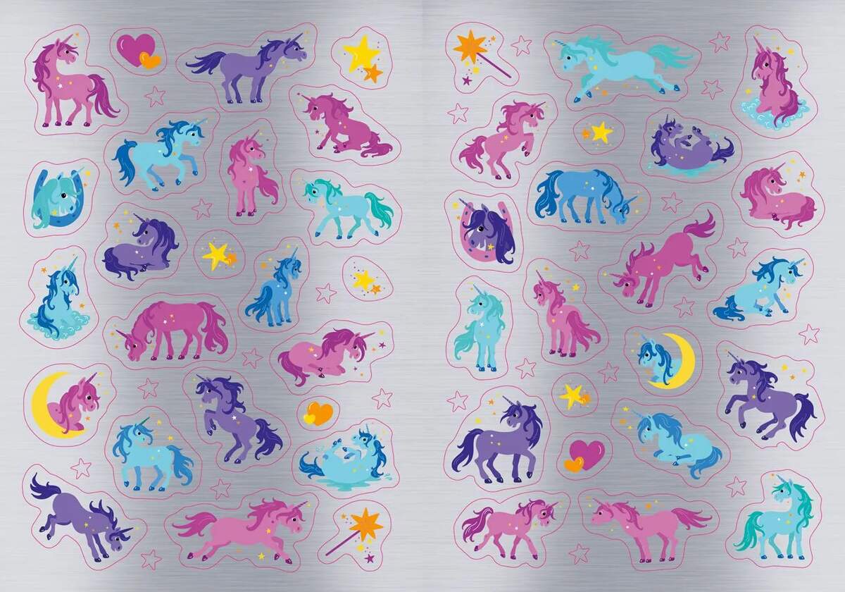 Tessloff Metallic-Sticker Malbuch Einhörner