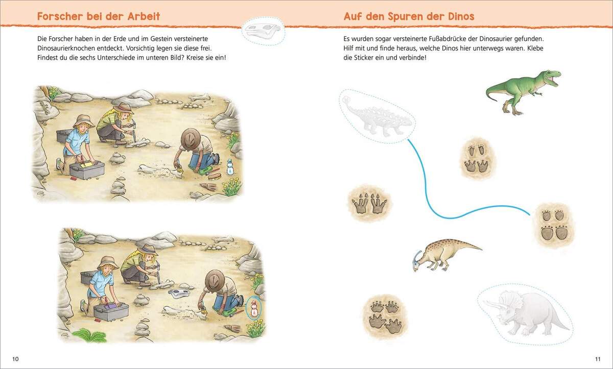 Tessloff Was ist was, Kindergarten - Malen, Rätseln und Stickern bei den Dinosauriern