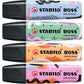 Textmarker - STABILO BOSS ORIGINAL Pastel by Ju Schnee - 4er Pack - Hauch von Minzgrün, Wolkenblau, frische Fuchsie, sanftes Orange