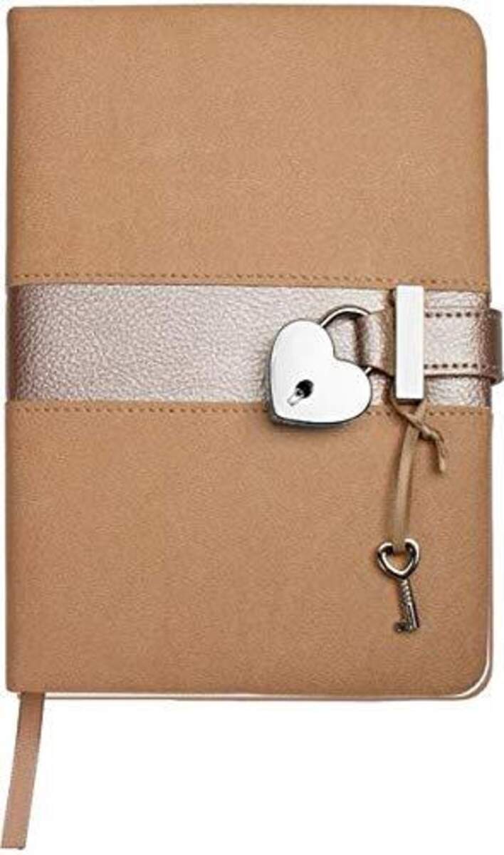 Trötsch Tagebuch matt und shiny beige mit Schloss