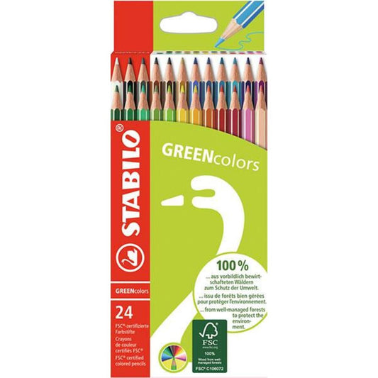 Umweltfreundlicher Buntstift - STABILO GREENcolors - 24er Pack - mit 24 verschiedenen Farben