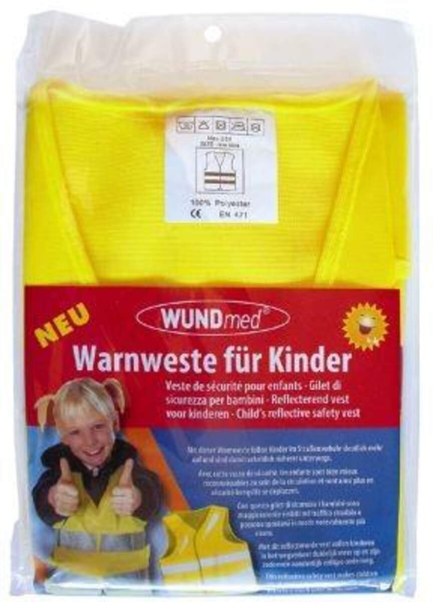 Wundmed Warnweste für Kinder, DIN EN 471, gelb